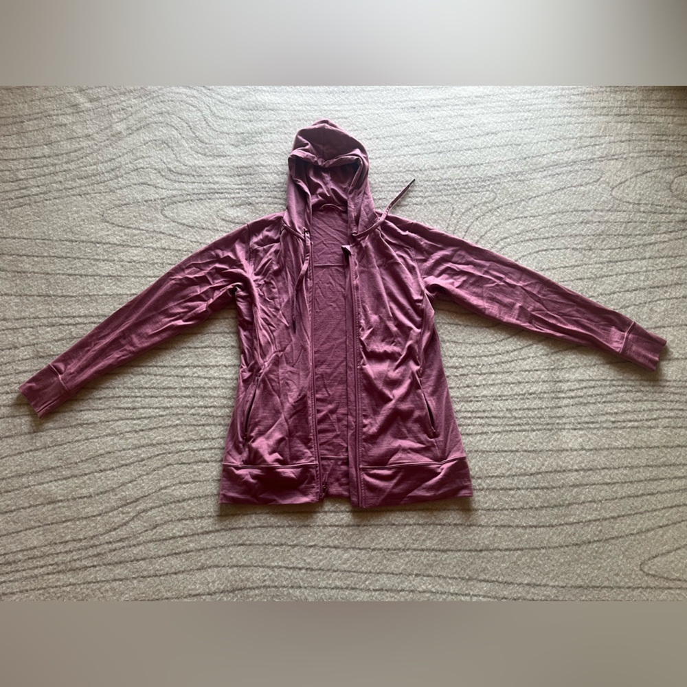 Used Rose Merino Zip-Up Hoodie